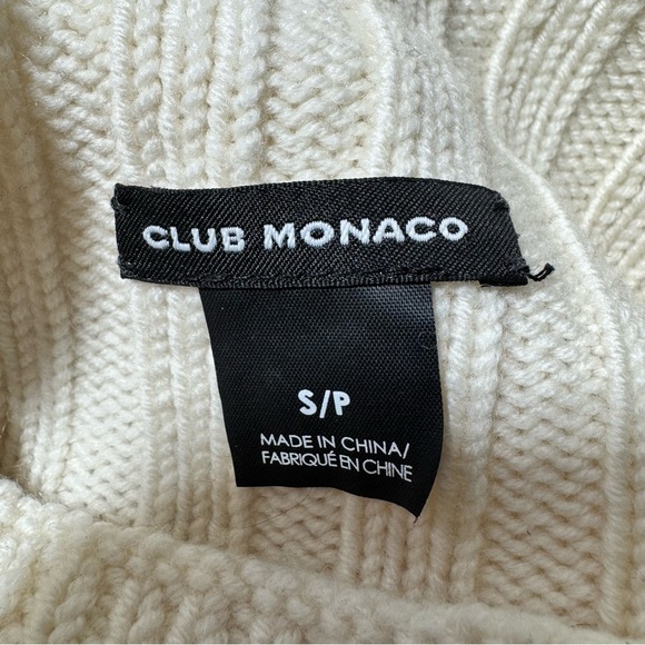 Club Monaco Simonya Cable-Knit Dress 100% Wool Size Small Neutral - Picture 13 of 13